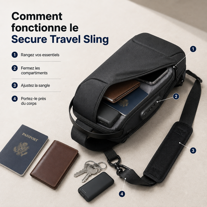 VeyraCarry Secure Travel Sling | Sac compact pour garder vos essentiels près de vous en déplacement