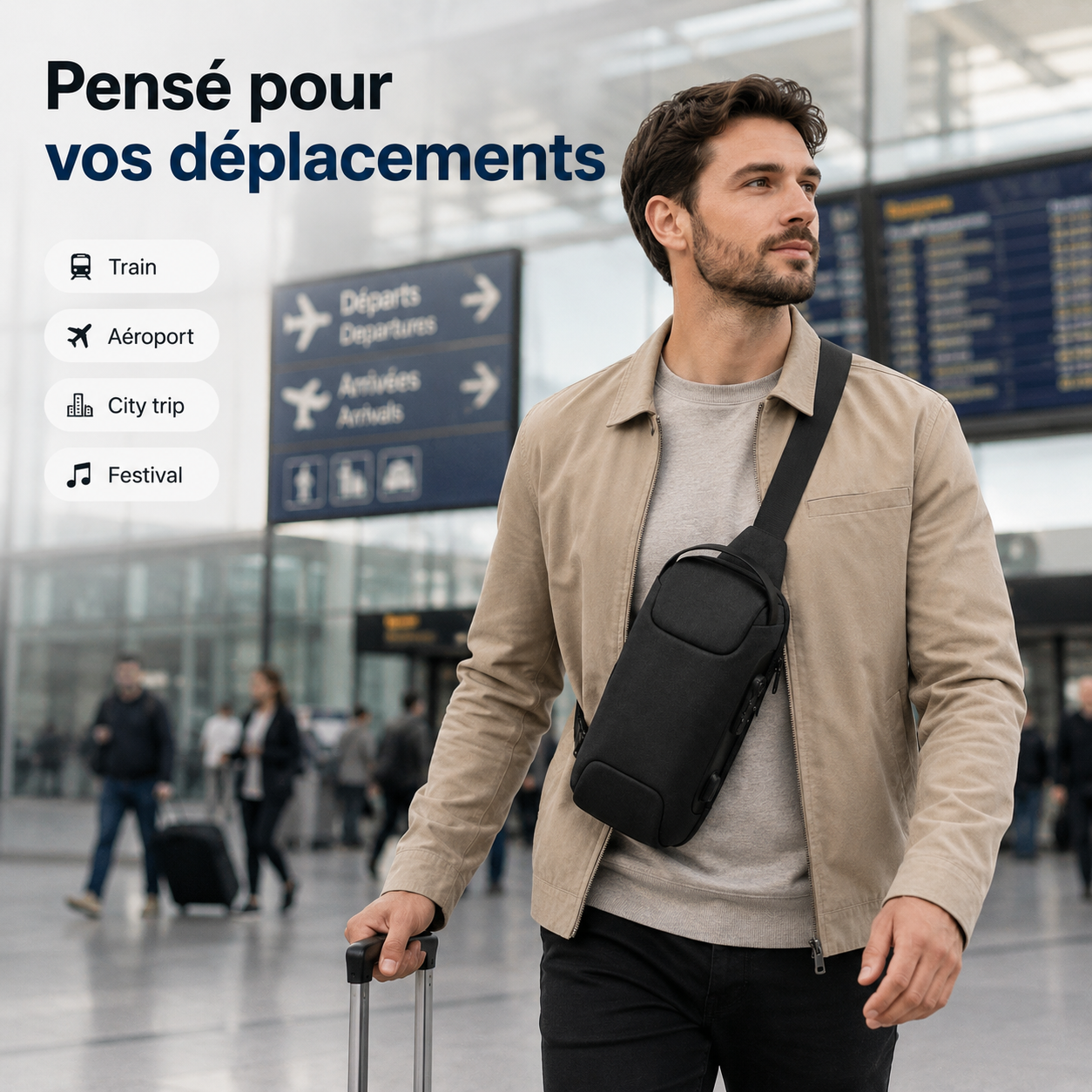 VeyraCarry Secure Travel Sling | Sac compact pour garder vos essentiels près de vous en déplacement