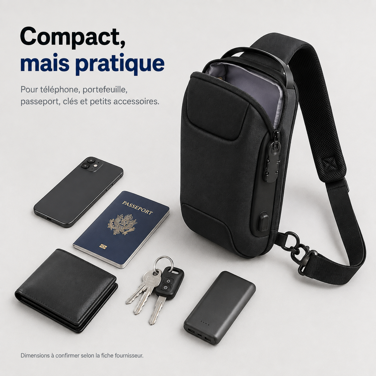 VeyraCarry Secure Travel Sling | Sac compact pour garder vos essentiels près de vous en déplacement