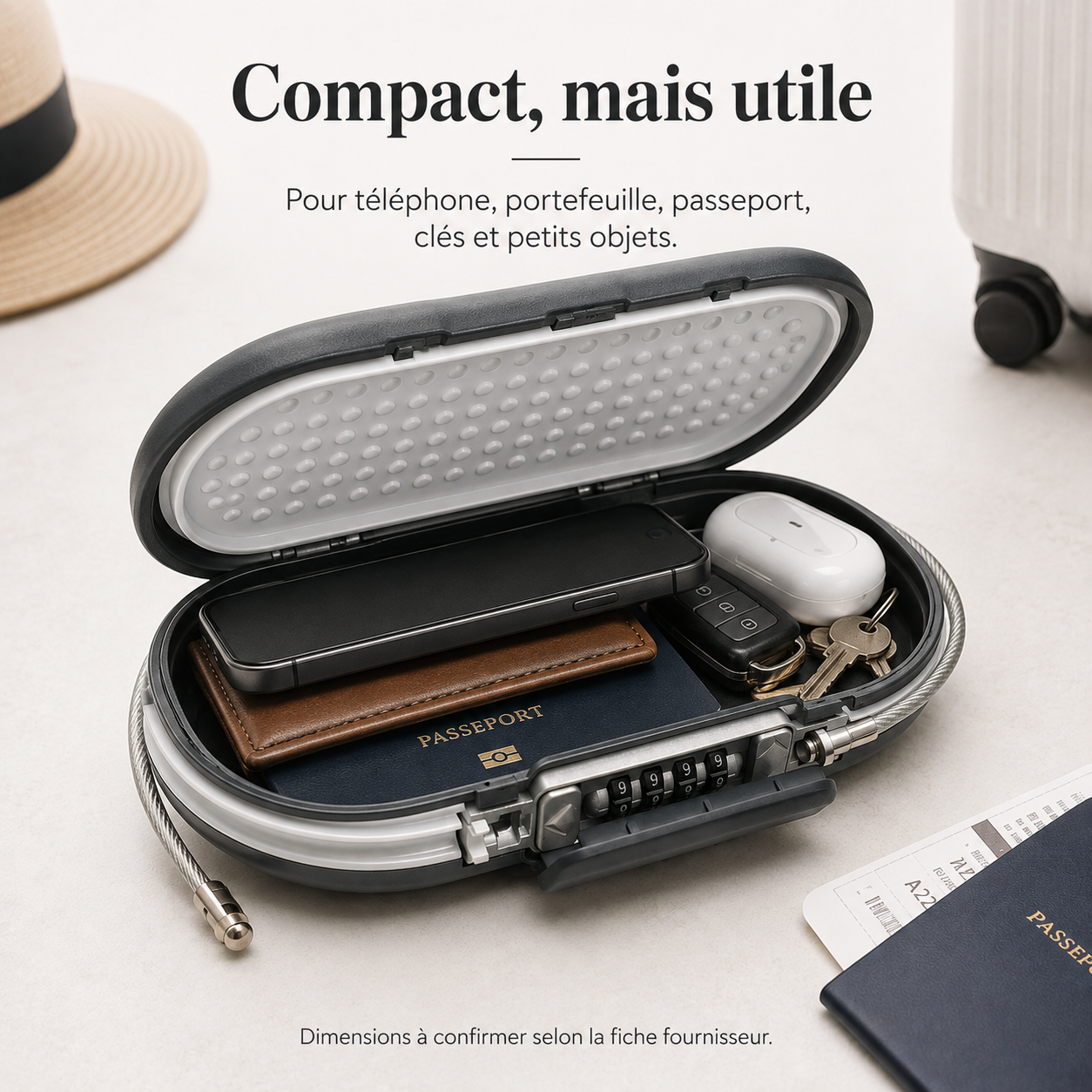 VeyraCarry Portable Travel Safe | Coffret à code compact pour vos objets de valeur